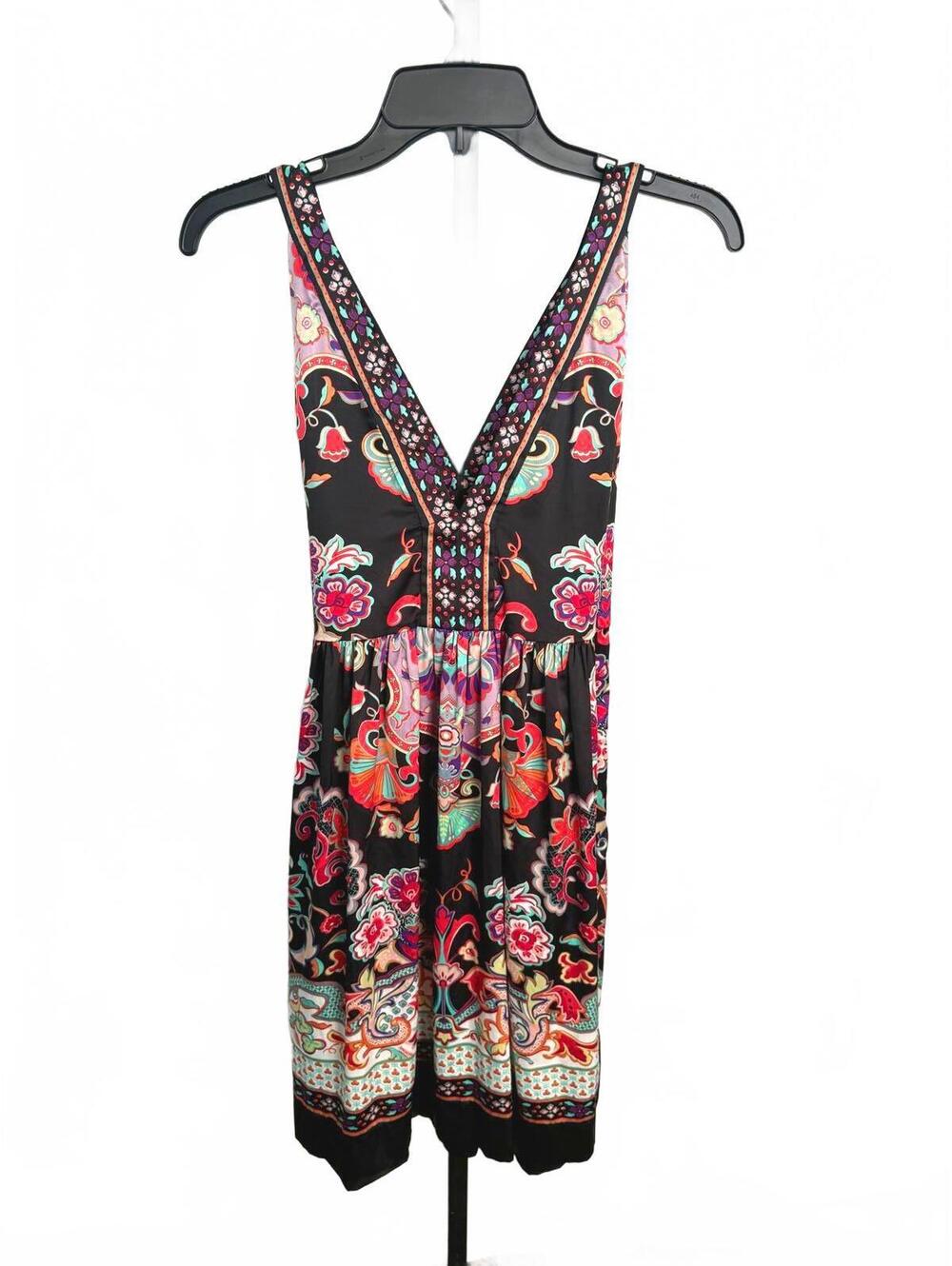 Ice Women's Sleeveless V-Neck Midi Dress with Floral Pattern size 8